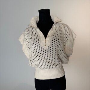 CREAM Crochet Sweater Top